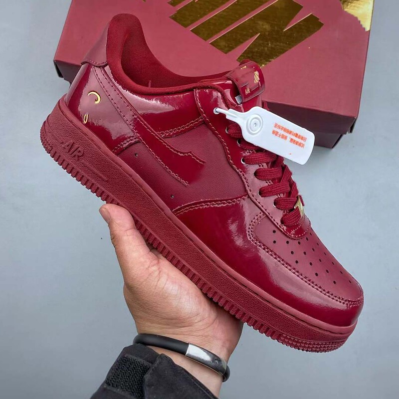 High-Quality Shoes Cross-Border Air Force One Sneakers Cc X Af1 Collaboration Patent Leather Low-Top Versatile Casual Shoes