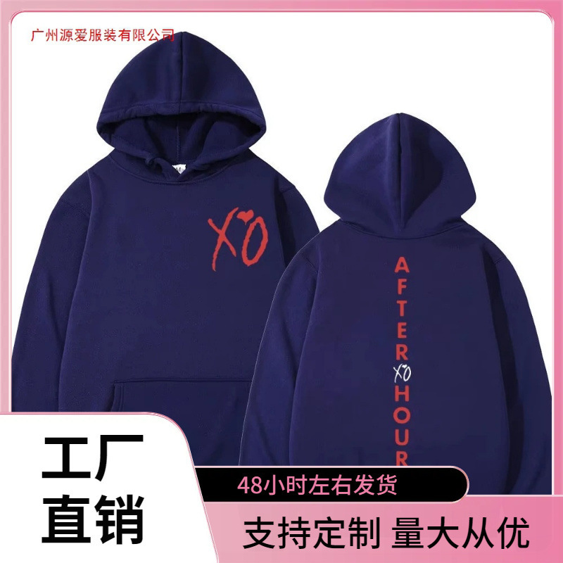Weekend Xo Music Album Printed Hoodie Men's and Women's Streetwear Fashion Pullover Hip-Hop Retro New Hoodie