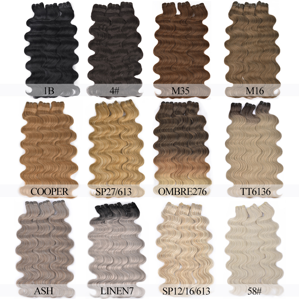 Perucas de seda de alta temperatura importadas, cortinas de cabello de fibra sintética, cortinas de cabello, extensiones de cabello image 6