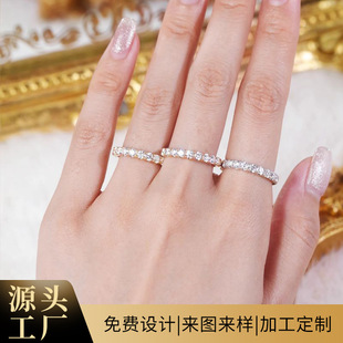 18K Gold Natural Diamond Ring for Women, One Carat Real Gold and Real Diamond Ring, Valentine's Day Gift, Simple Stacking