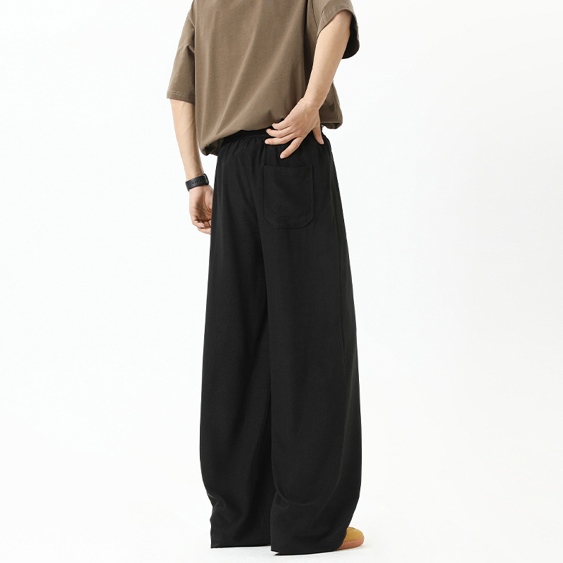 Amerikanische, fließende Herrenhosen, trendige Marke für Frühling/Sommer, kühlendes Tragegefühl aus Eisseide, lockere Passform, Übergröße, Cleanfit_voghion.com