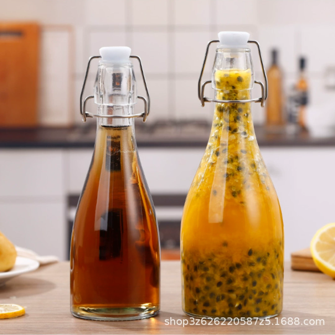 Круглая прозрачная бутылка фермента Бутылка соевого соуса Бутылка уксуса Бутылка масла Бутылка вина Герметичная бутылка Пивная бутылка Пустая бутылка Бутылка для напитков