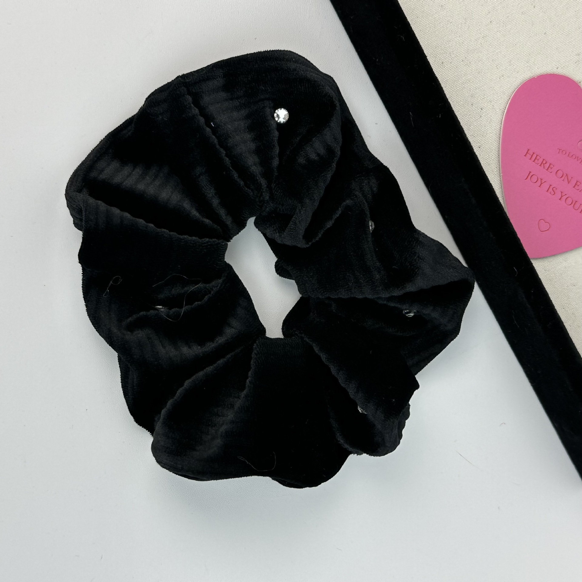 Französisches Retro-Strass-Samt-Dickdarm-Haarband, Haarschmuck, Nische, hochwertiger, hochelastischer Rücken, Kopfband, Haarschmuck_voghion.com