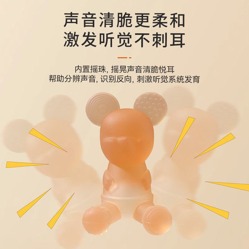 Newborn Teething Gum Cartoon Mickey Mouse Shape Liquid Silicone New Baby Teething Stick Mickey Mouse Teether