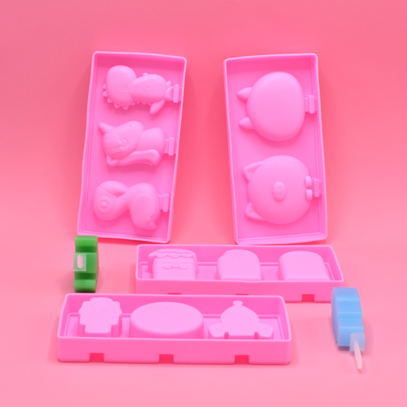 Molde de helado hogar palo helado grado alimenticio silicona Internet celebridad molde con tapa mousse bricolaje hecho en casa caja de hielo