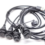 M15USB micro mini Typec小圆头数据信号线面板延长线防水连接器