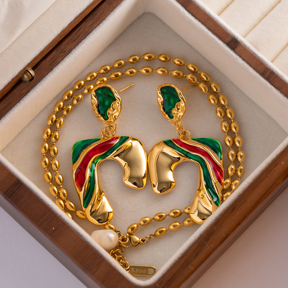 Retro U Shape Copper Plating Drop Earrings 1 Pair