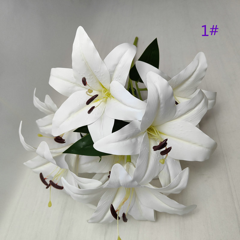 3D, 7 ramos de flores de lirio; decoración para pasillo de boda; pared floral; decoración de interiores; flores artificiales para fotografía; decoración de la habitación nupcial