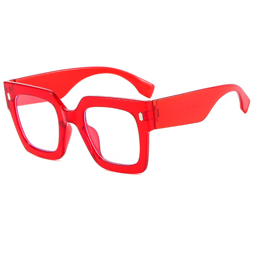 Amazon new square large frame European and American style decorative eyeglass frames for women, internet celebrity street photography, personalized anti-blue light plain glasses