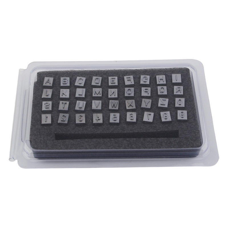 Cuero impresión Punch cuero inglés carta Punch 36 unids sello digital artesanía cuero talla herramienta