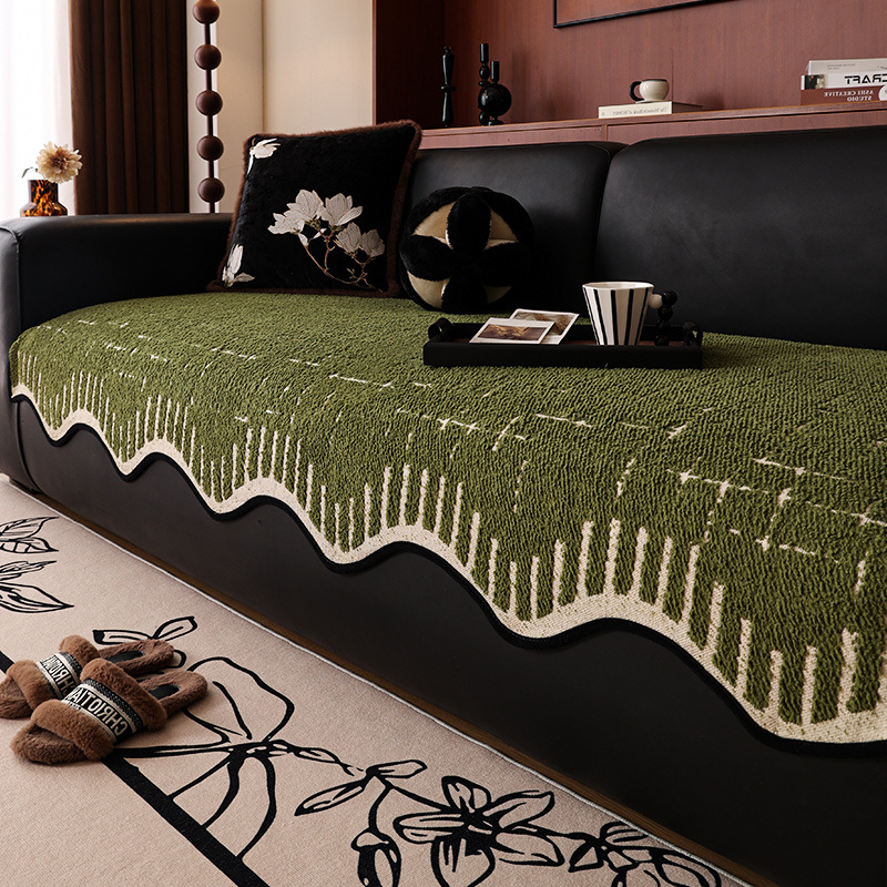 2024 nuevo tipo de cojín de sofá de forma especial otoño y invierno sofá de piel antideslizante cubierta de tela