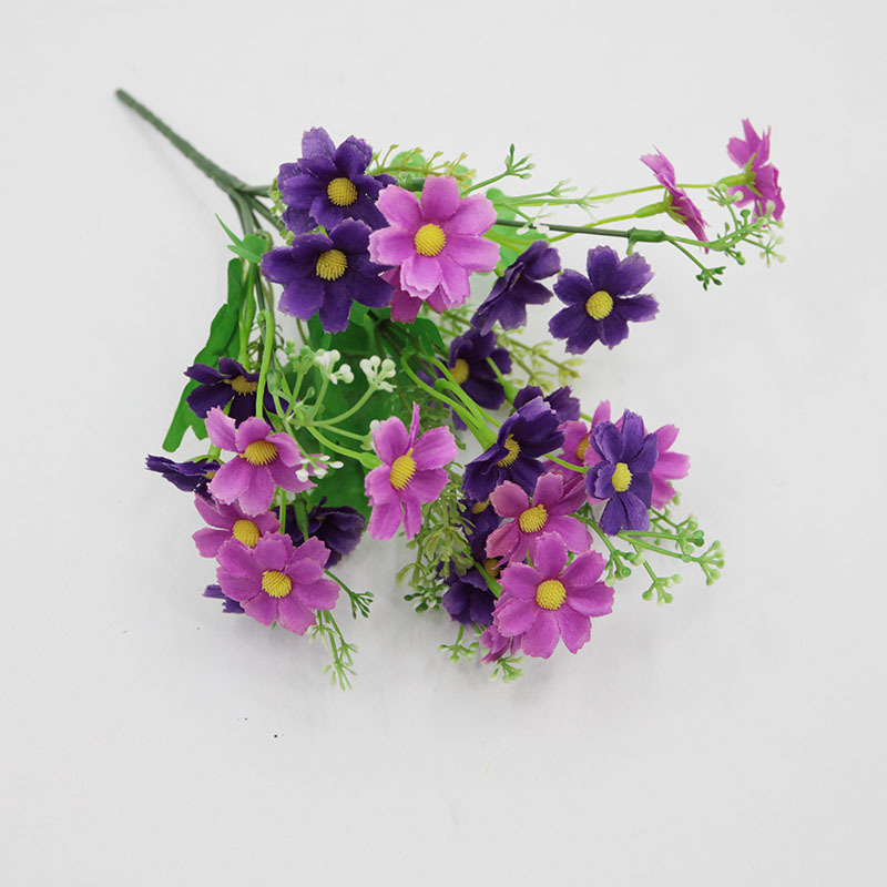 Ramo pequeño de orquídeas artificiales de 28 cabezas, orquídeas danzantes para decoración de bodas y hogar, arreglo floral de seda, flores artificiales al por mayor.