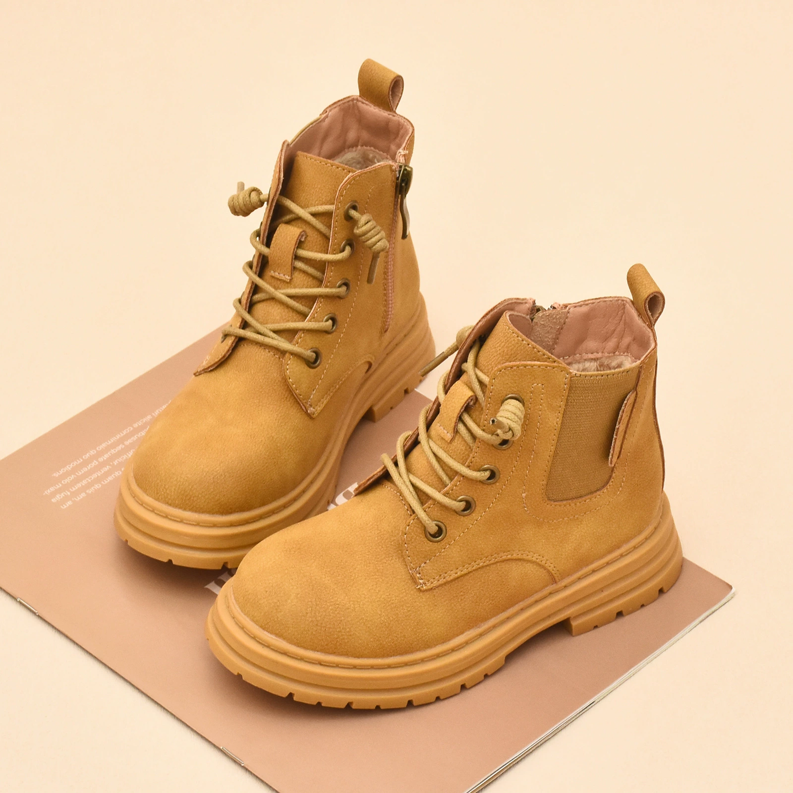 Детская обувь фабрика оптом, сапоги для девочек, зимние теплые детские хлопковые сапоги на флисовой подкладке, Ботинки Martin для мальчиков, маленькие и средние детские пинетки