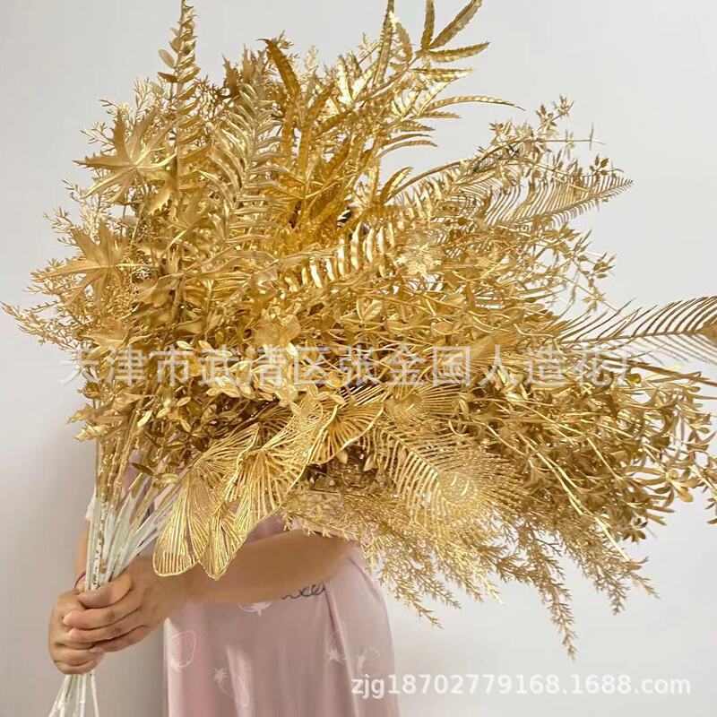 Golden Wedding Simulation Flower Wedding Ceiling Decoration Road Introduction Flower Row Net Celebrity Bucket Flower Arrangement New Year's Eve Plastic Flower Material