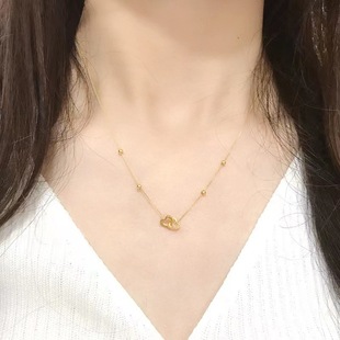 Gold 18K Gold Chopard Necklace Heart-Shaped Double Ring Buckle Pendant Jewelry Store Gold Store Store Holiday Event Promotion Gift
