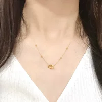 Золото 18k золото Шопен ожерелье в форме сердца двойное кольцо кулон ювелирный магазин Золотой магазин фестиваль событие продвижение подарок