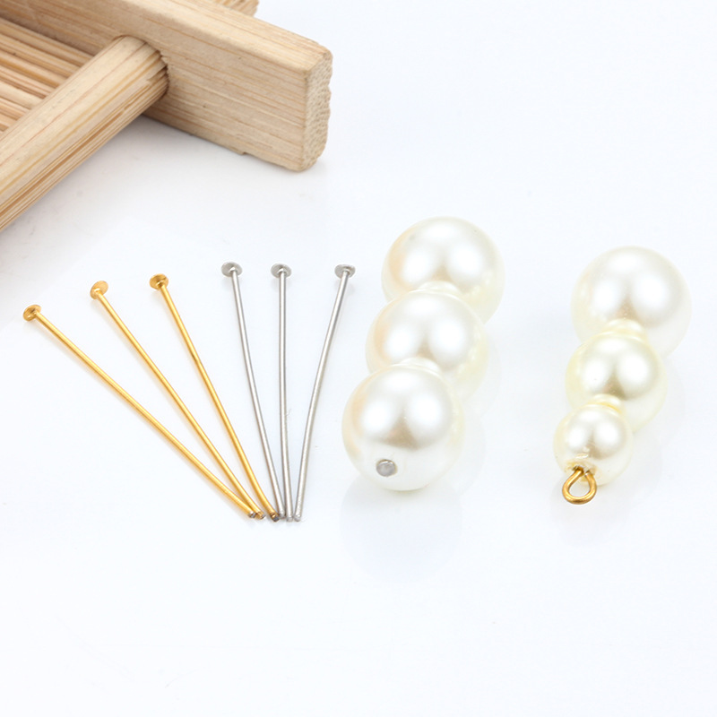 New Stainless Steel t Needle Flat Head Needle Jewelry Needle DIY Material Earrings Necklace Accessories Beaded Needle Color-Preserving Pendant Needle
