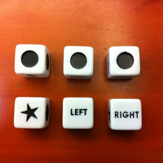 16mm five-pointed star circle left right right dice in line with European and American export standards to ensure environmental protection products