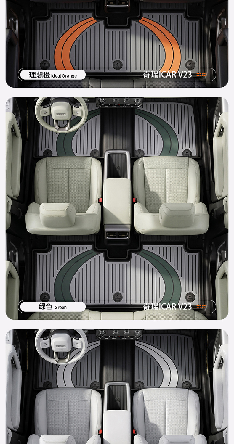 Suitable for Chery Tiggo 8, Arrizo 8, iCAR V23, special colorful TPE car floor mats and trunk mat