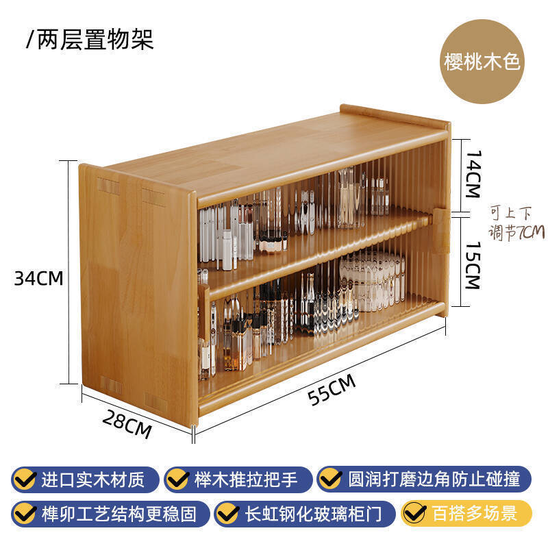 Armario de almacenamiento de ventana salediza de madera maciza Armario de almacenamiento de estilo japonés Estante de escritorio a prueba de polvo Taza de té Juego de té Armario pequeño