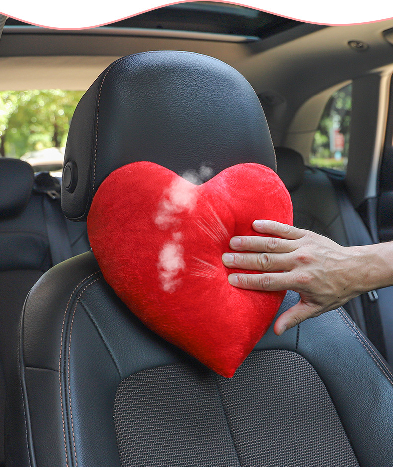 Car Headrest, Neck Pillow, Heart-Shaped Car Pillow, Car Seat Cushion, Couple's Car Interior Accessories