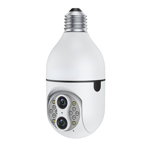 Factory 10X Zoom Colorful Night Vision Automatic Motion Tracking Ptz Dual Lens Safety Bulb Camera