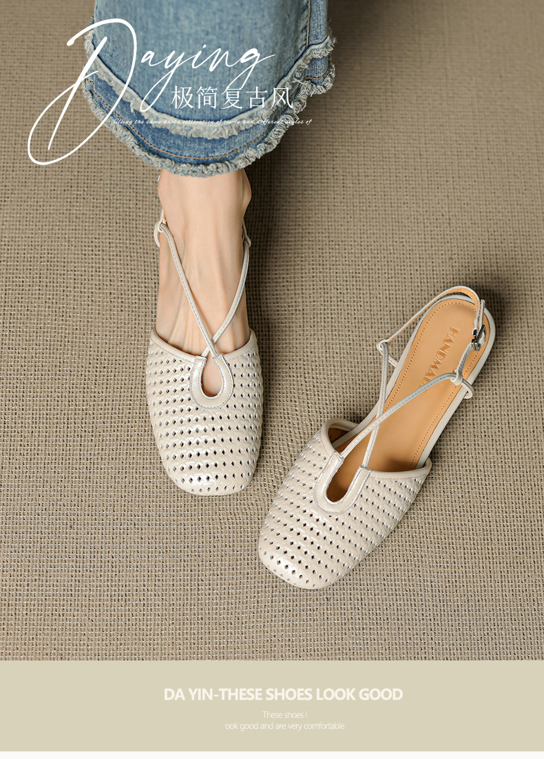 Sandal nữ Mary Jane quai chéo hở gót, gót thô 3 cm, mũi tròn bít — đen chi tiết 2