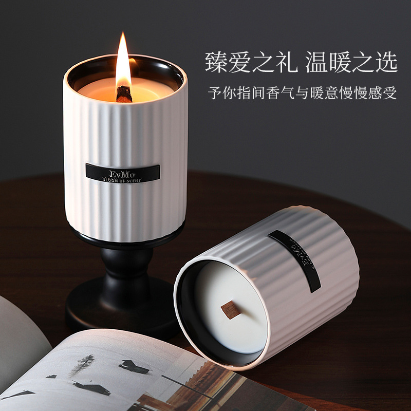 雅风陶瓷祖马陶瓷杯白噪音290g大豆蜡高级伴手礼卧室持久香薰蜡烛|undefined