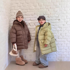 冬季儿童羽绒棉服男童女童中大童保暖加厚过膝中长款棉衣童装外套