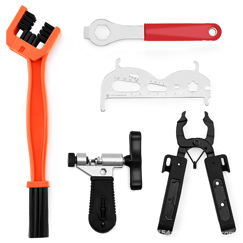 Herramienta de reparación de bicicletas eje central conjunto de combinación de llave volante conjunto de montaje y desmontaje herramienta de reparación de cadena giratoria Reparación de desmontaje de vuelo