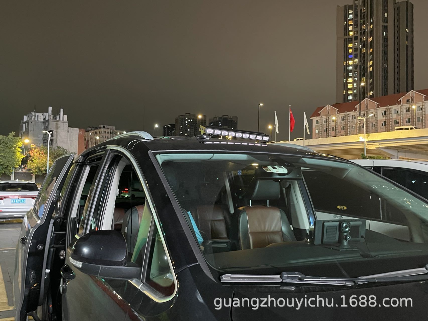 162Led Double Row Color Changing Strobe Light 360 ° Surrounding Light, Engineering Vehicle Warning Light, Ceiling Bar Light, Magnet Type