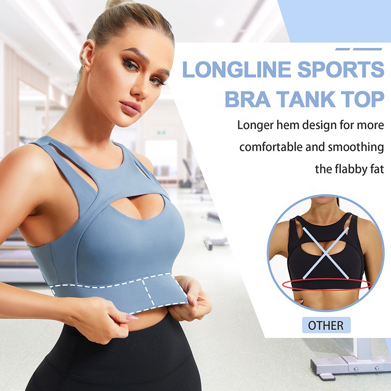 Yoga Suit With Chest Cushion, Camisole, Women's Sports Running, Fitness Vacation, Two Low Cut Hollow Sexy Tops_ecoleips.com