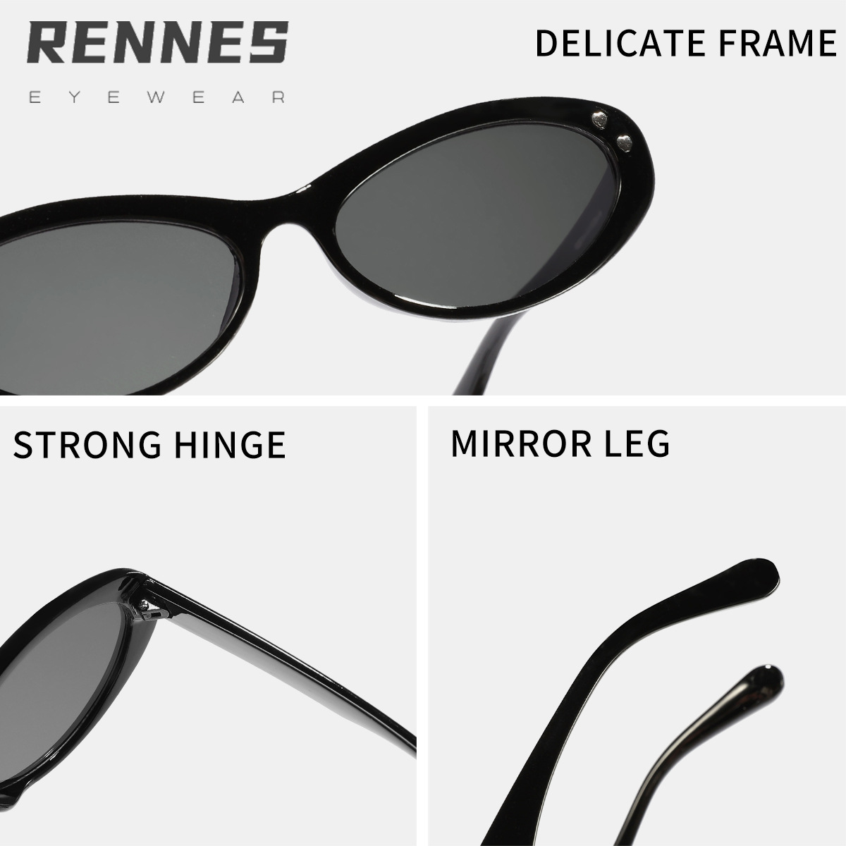 Gafas de sol de alta gama para hombres y mujeres con uñas de arroz en forma de corazón ovalado retro Tendencia de la moda europea y americana Gafas de sol con protección UV