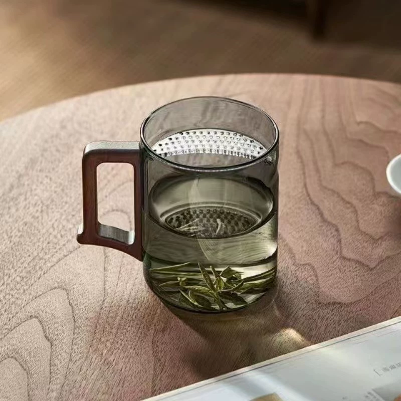 Glass green tea, tea cup, filter