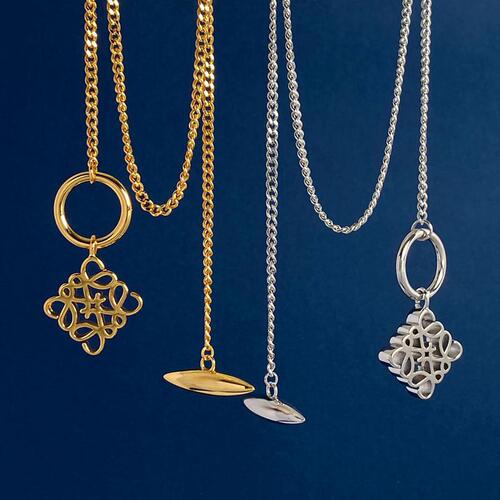 Cross-border fashion gold plated jewelry set wholesale abstract design hollow square OT clasp short chain European and American style