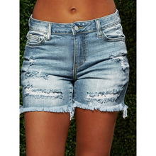 A 48465 High-Stretch Ripped Denim Shorts �ߵ����ƶ�ţ�ж̿�