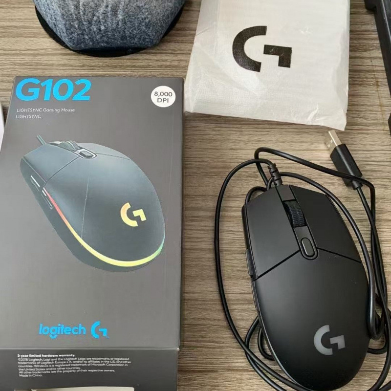 ♡G102有线鼠标电竞游戏鼠标发光GRB灯效跨境电商外贸罗技同|undefined