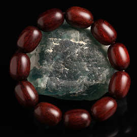 正宗手工精品天然小叶紫檀枣珠型单圈男士盘完佛珠高油性老料檀木