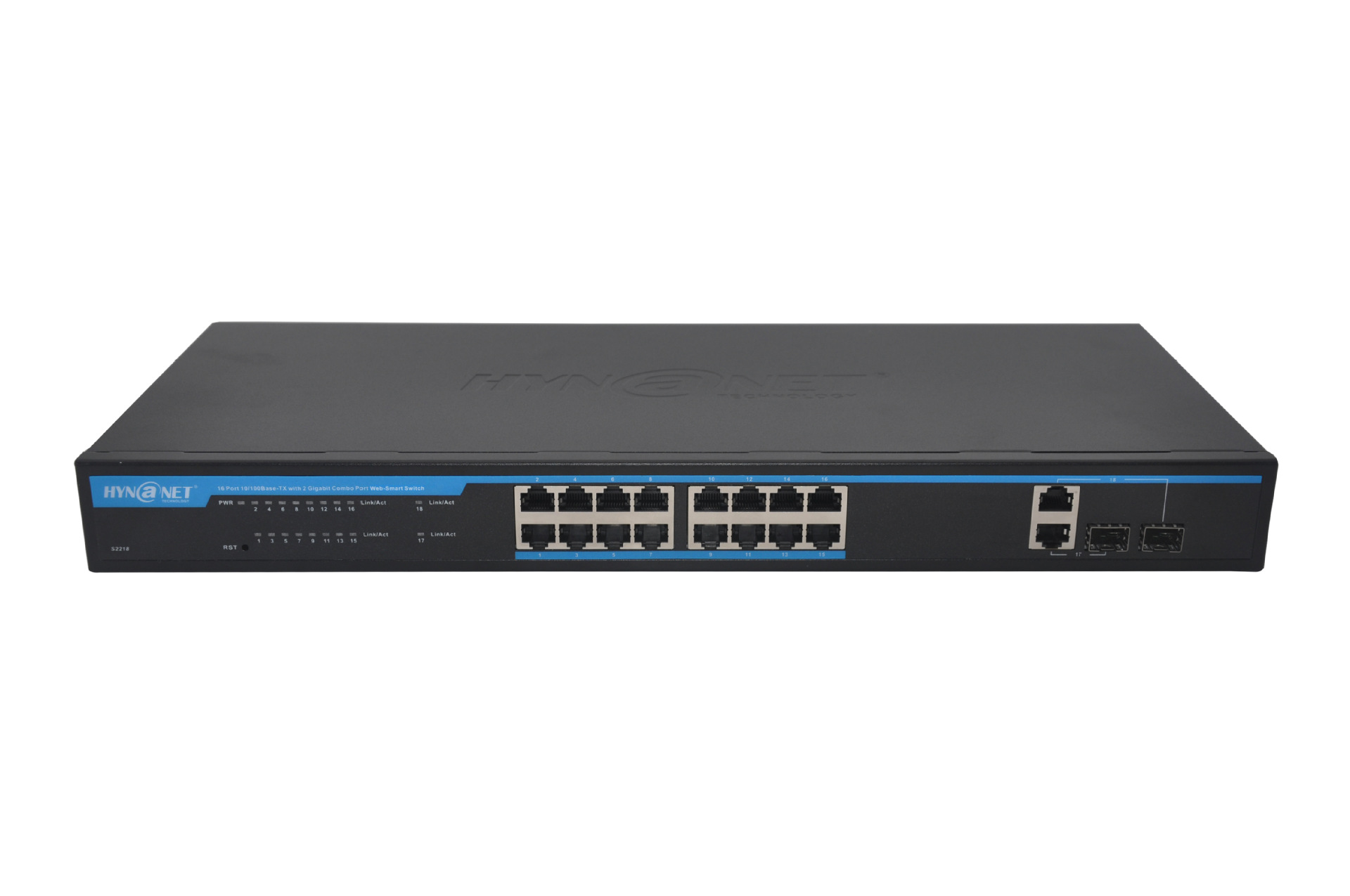 S2218  web网管型以太网交换机，16口百兆+2个千兆光电复用端口