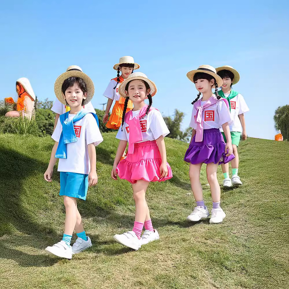 Summer set for kindergarten for students, uniform, children's T-shirt 3