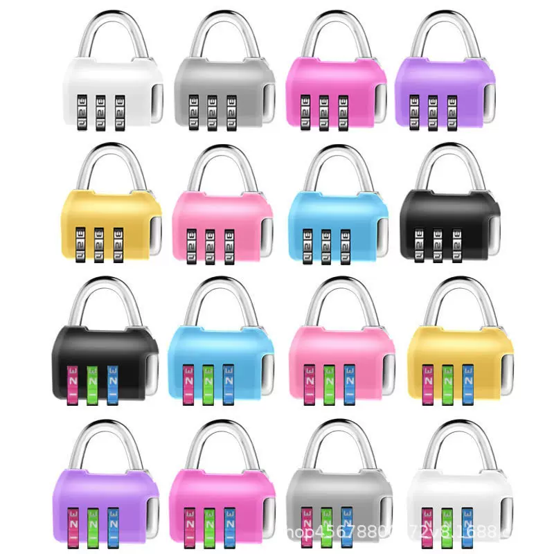 批发彩色锌合金塑料密码锁装修工程锁密码钥匙盒子锁挂锁防盗锁