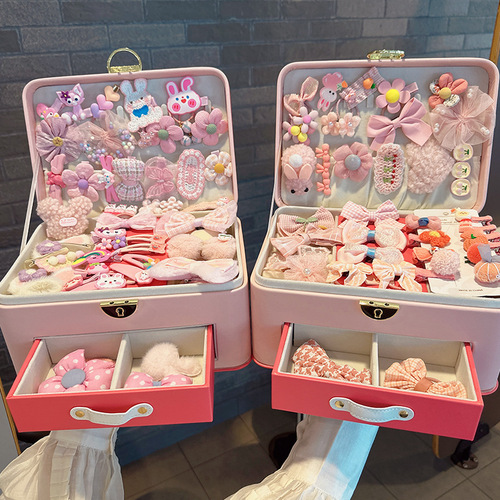 High-end children's jewelry gift box set little girl birthday gift hair accessories large collection princess baby hair clip accessories