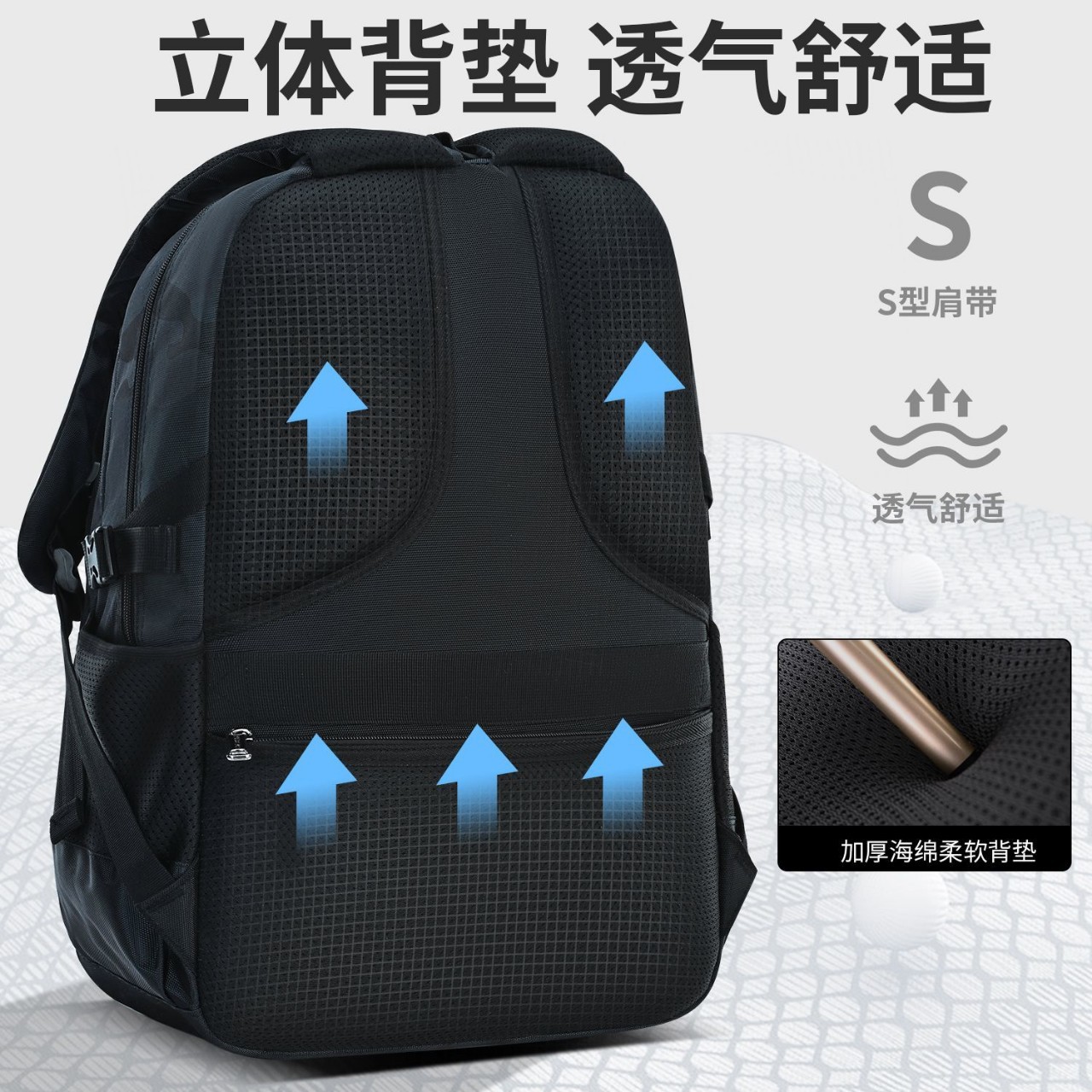 2025 nueva mochila de estudiantes de secundaria, estudiantes de secundaria, mochila de gran capacidad para hombres, mochila ligera