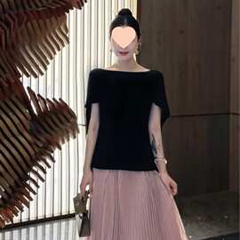 夏季韩系女神斗篷设计感显瘦冰感气质时尚上衣米白黑卡其源头工厂