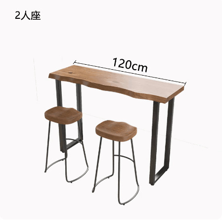 设计师实木吧台高脚桌餐桌咖啡吧台家用桌子奶茶小吃店简约长条桌|undefined