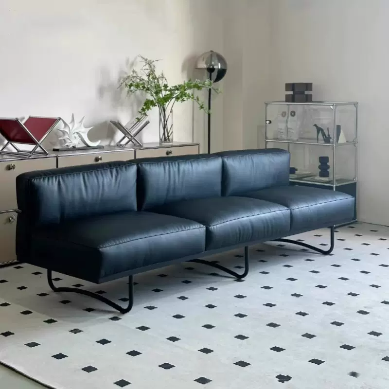 中古风柯布西耶LC5包豪斯不锈钢皮艺沙发大小户型客厅家用沙发