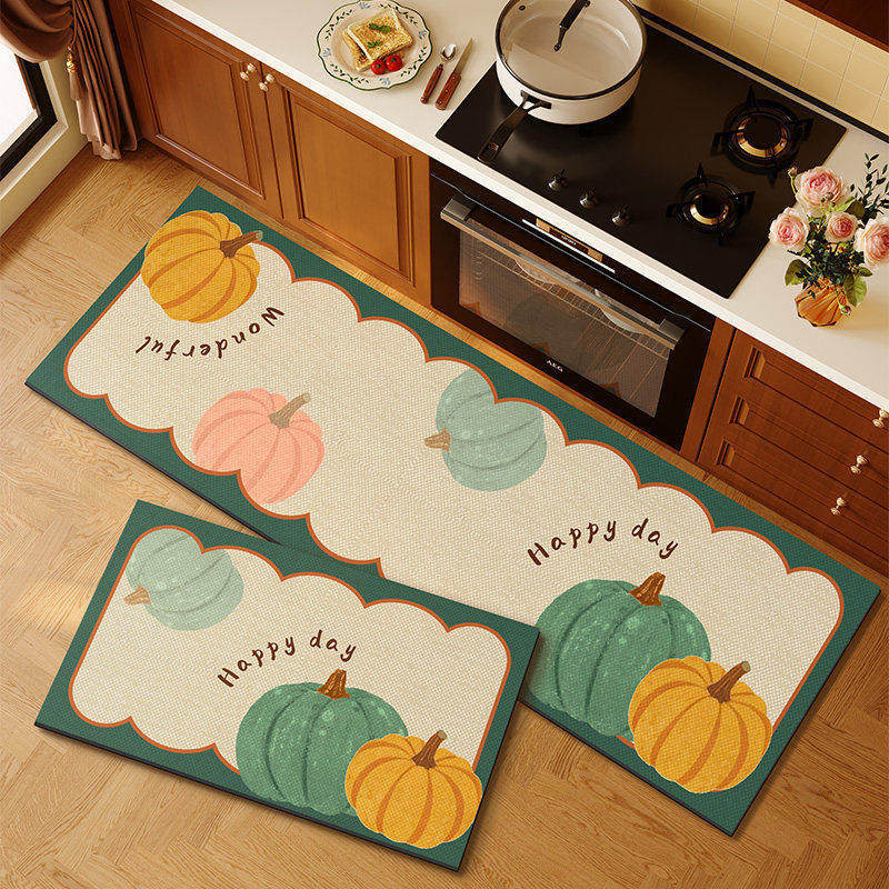 American retro cocina alfombra de suelo de absorción de agua alfombra de suelo de puerta de aceite dos piezas conjuntos de alfombra antideslizante resistente al desgaste fácil de cuidar