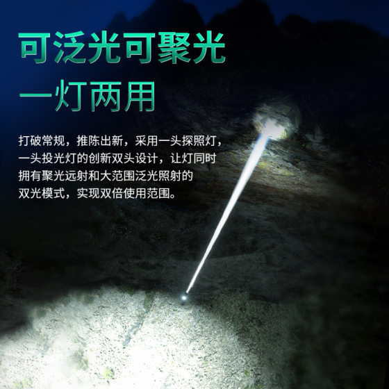 Wallson manufacturer D6000 Searchlight super bright high-power charging outdoor long-range portable lamp strong flashlight