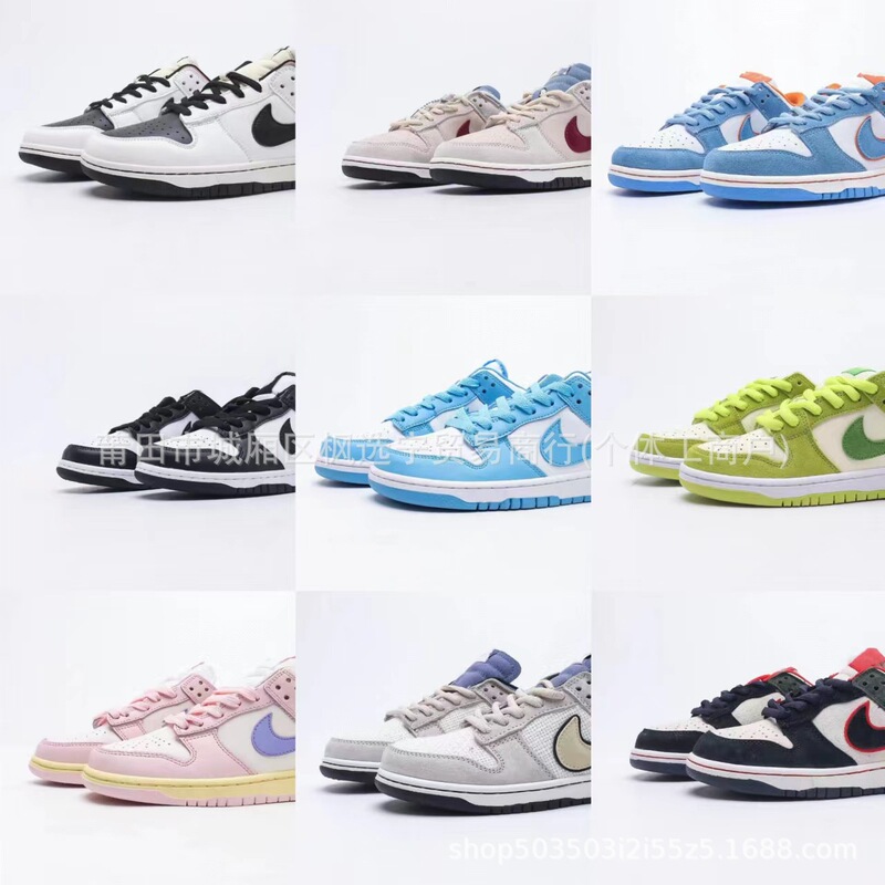 Putian Shoes Dunk Low Casual Shoes Black and White Panda Cherry Blossom Pink Navy Blue Daito Katsuhiro Men's and Women's Sports Sneakers