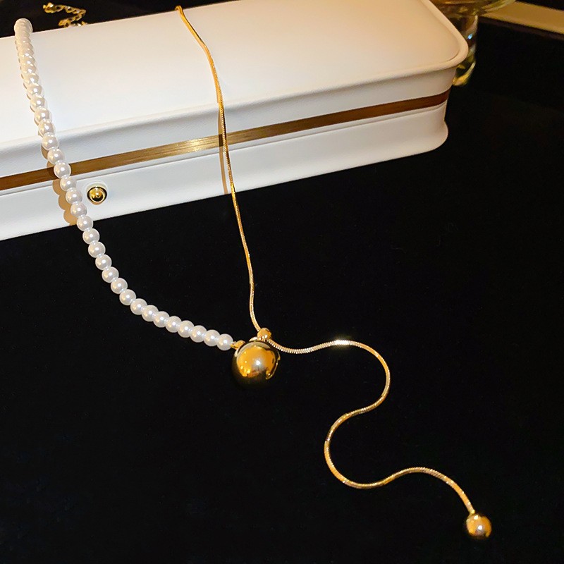 欧美跨境几何水滴高级感项链小众气质冷淡风毛衣链秋冬新款饰品女详情37